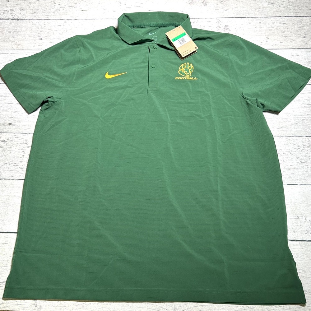 Nike Mens Green Dri Fit Football Embroidery Polo Shirt XL NWT